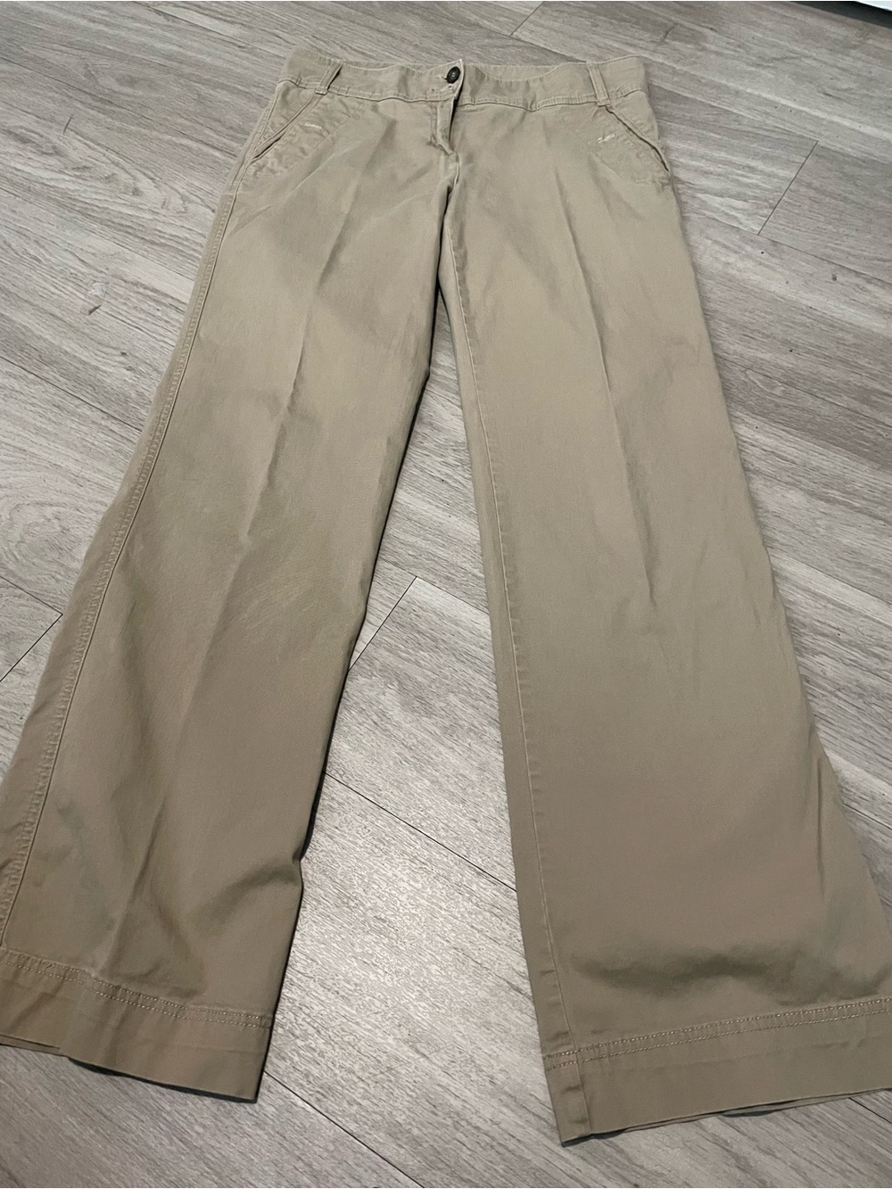 New York & Company Wide-Leg Trousers in Khaki